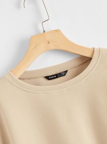 Muchica Drop Shoulder Crop Top - Apricot - View 3