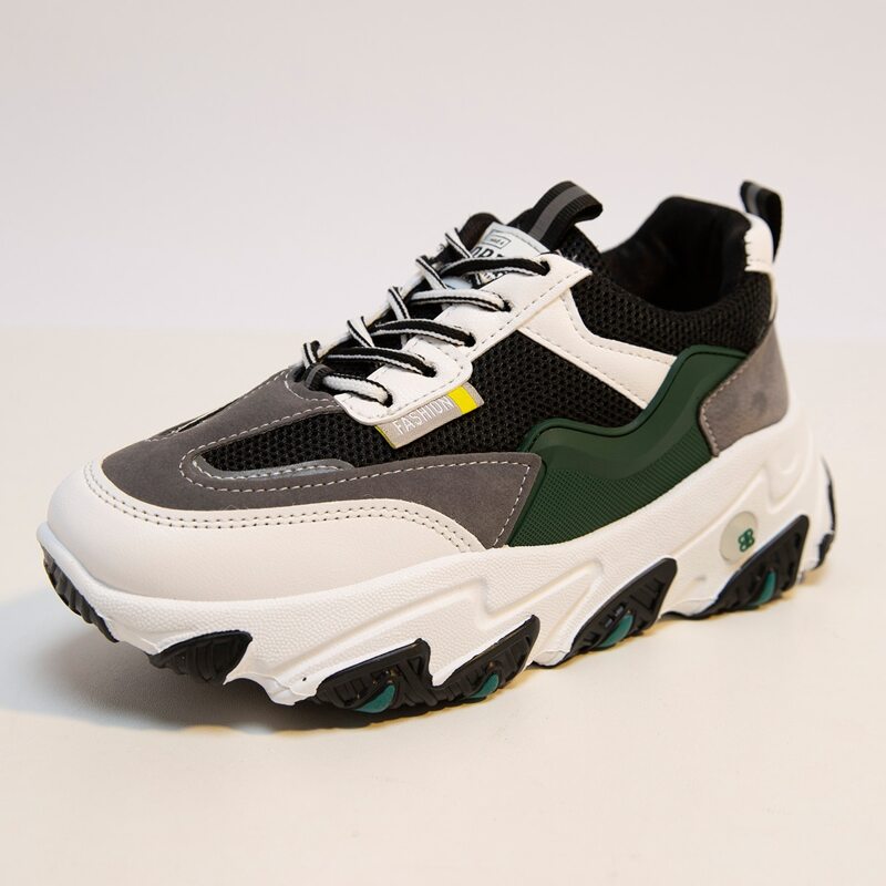 

Colorblock Lace-up Chunky Trainers, Multicolor
