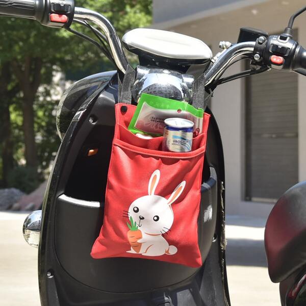 

1pc Cartoon Rabbit Print Bicycle Bag, Red