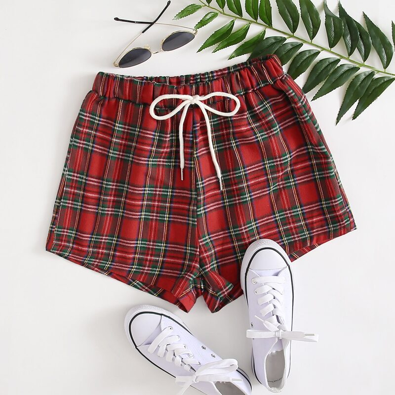 

Tartan Tie Front Shorts, Multicolor