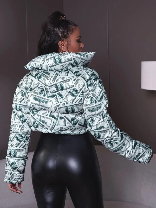 Money puffer jacket shein Outlet