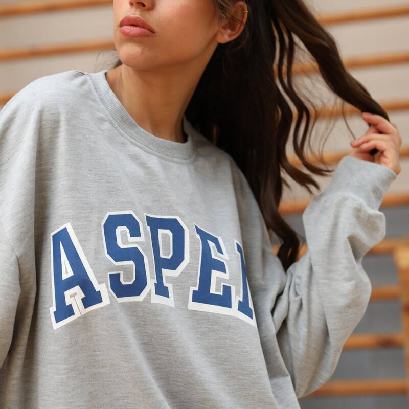

Letter Graphic Oversized Sweatshirt, Light grey