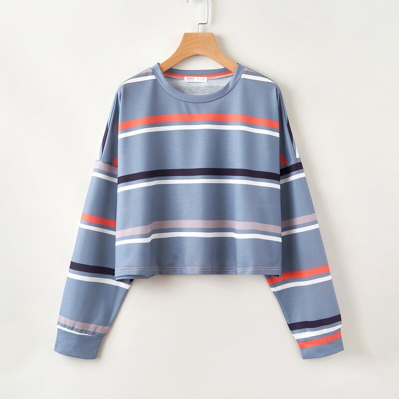 

Striped Oversized Sweatshirt, Multicolor