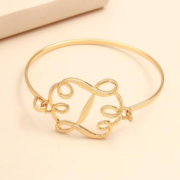 

Abstract Letter Decor Bracelet, Gold