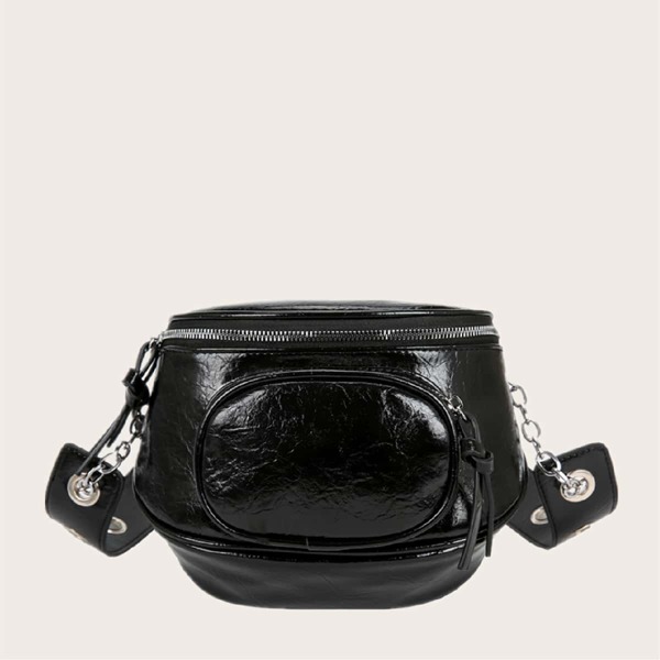 

Knot Decor Minimalist Crossbody Bag, Black