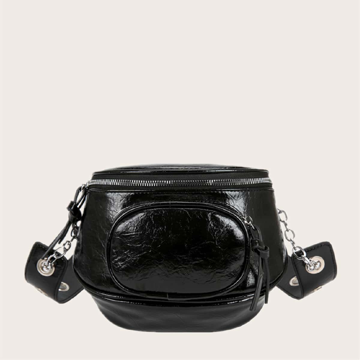 

Knot Decor Minimalist Crossbody Bag, Black