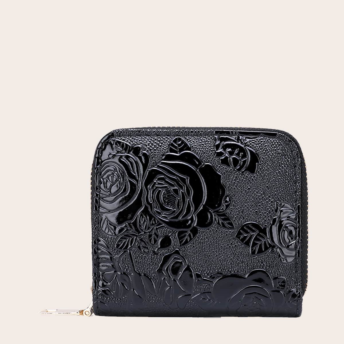 

Floral Graphic Purse, Black