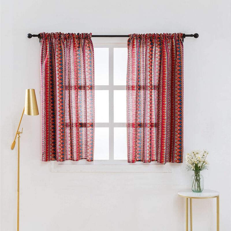 

Geometric Pattern Single Panel Curtain, Multicolor