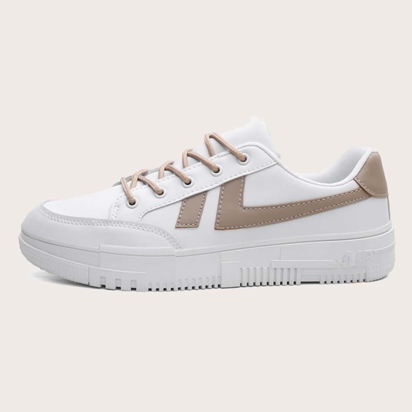 

Men Lace-up Front Two Tone Sneakers, White