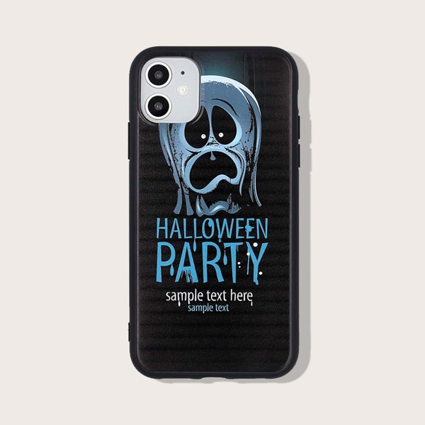 

Чехол для iPhone с рисунком призрака на Хэллоуин, Чёрный