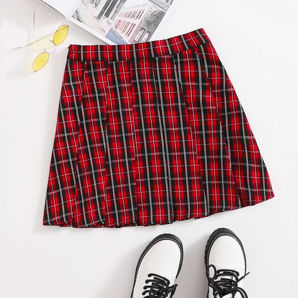 

Tartan Pleated Skirt, Multicolor