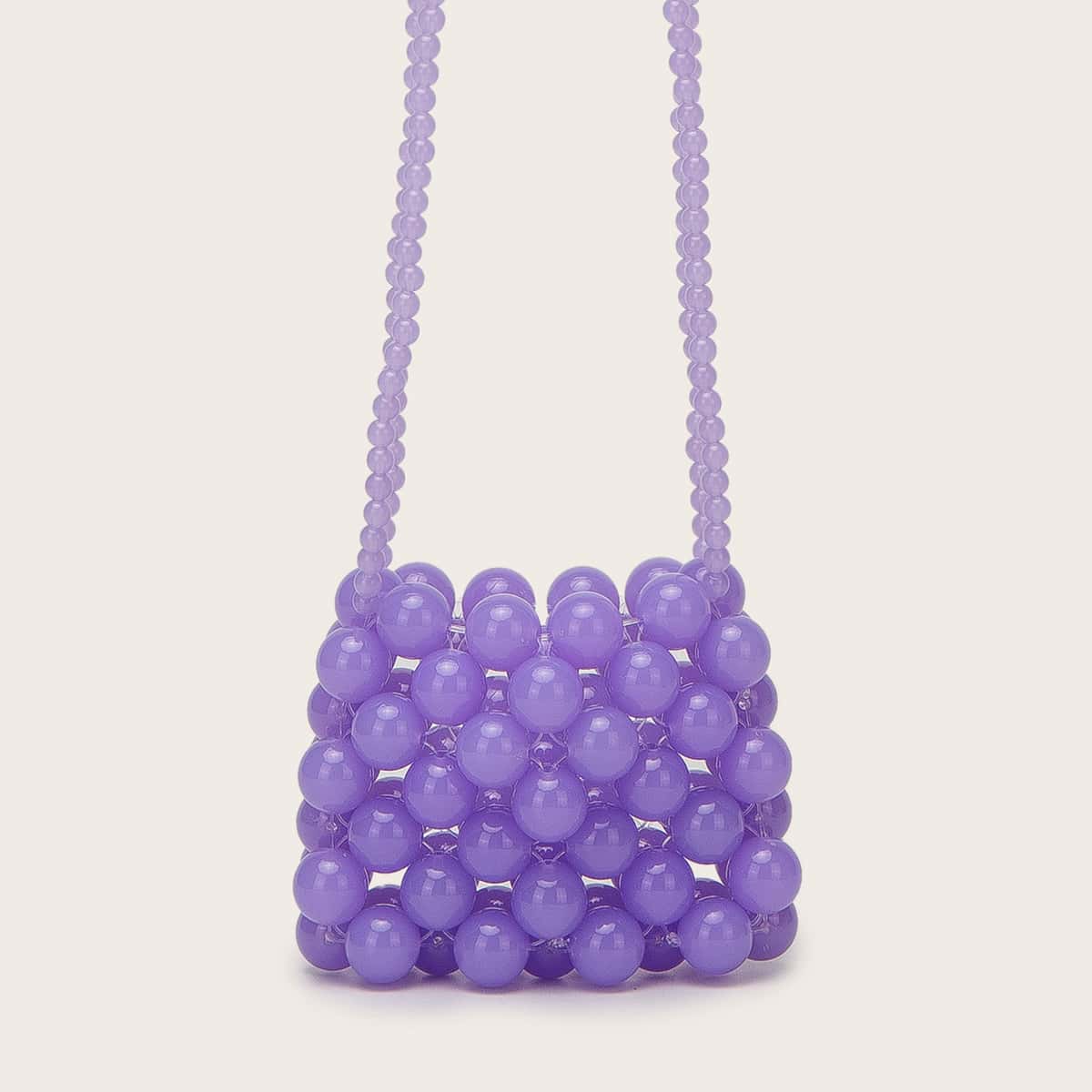 

Mini Beaded Decor Crossbody Bag, Mauve purple