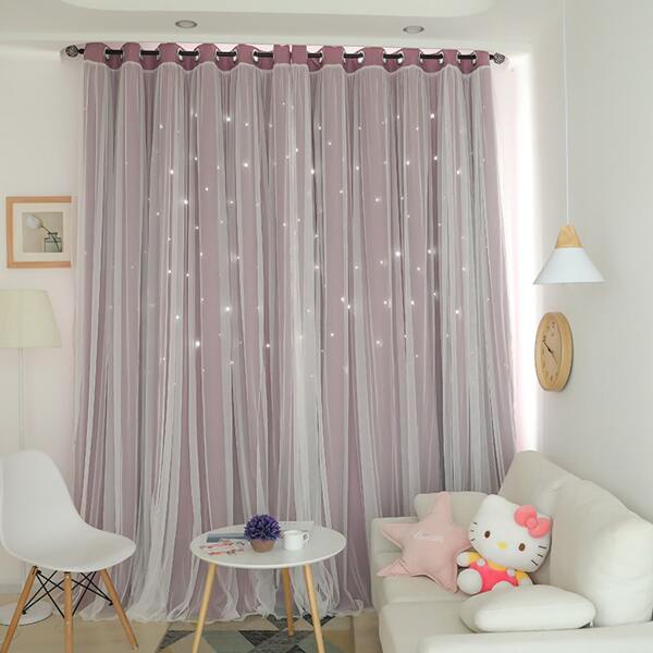 Star Hollow Single Panel Curtain, Purple