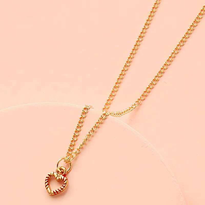 

Christmas Heart Charm Necklace, Gold