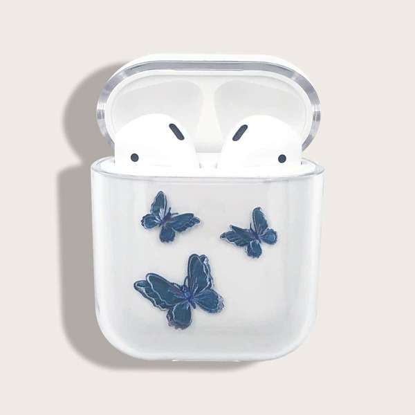 

Прозрачный чехол для Airpods с рисунком бабочки