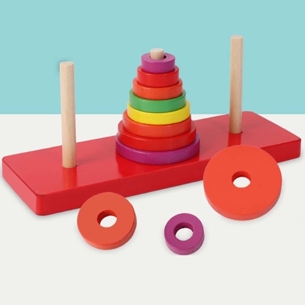

Детская деревянная игрушка Ханойская башня 1 компл, Многоцветный
