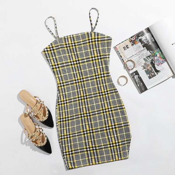 

Plaid Slip Dress, Multicolor