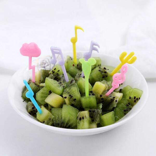 

18pcs Music Notes Decor Fruit Fork, Multicolor