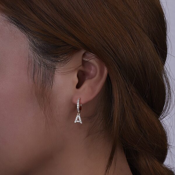 

1pair Rhinestone Letter Drop Earrings, Gold