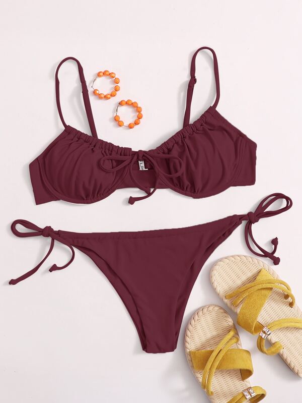Knot front underwire bikini Clearance