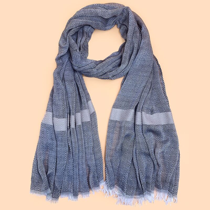 

Guys Fringe Hem Scarf, Black