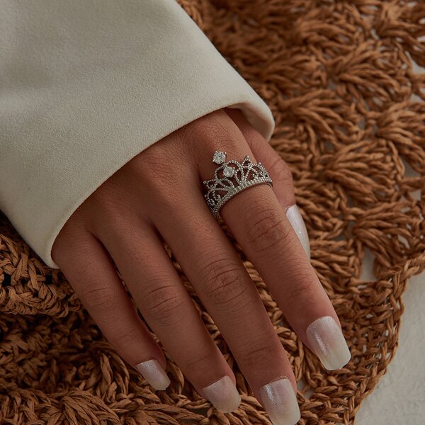 

Кольцо в форме короны, Серебряные