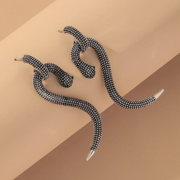 

Snake Decor Earrings, Black