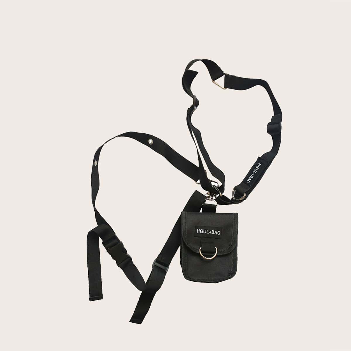 

Buckle Decor Vest Bag, Black