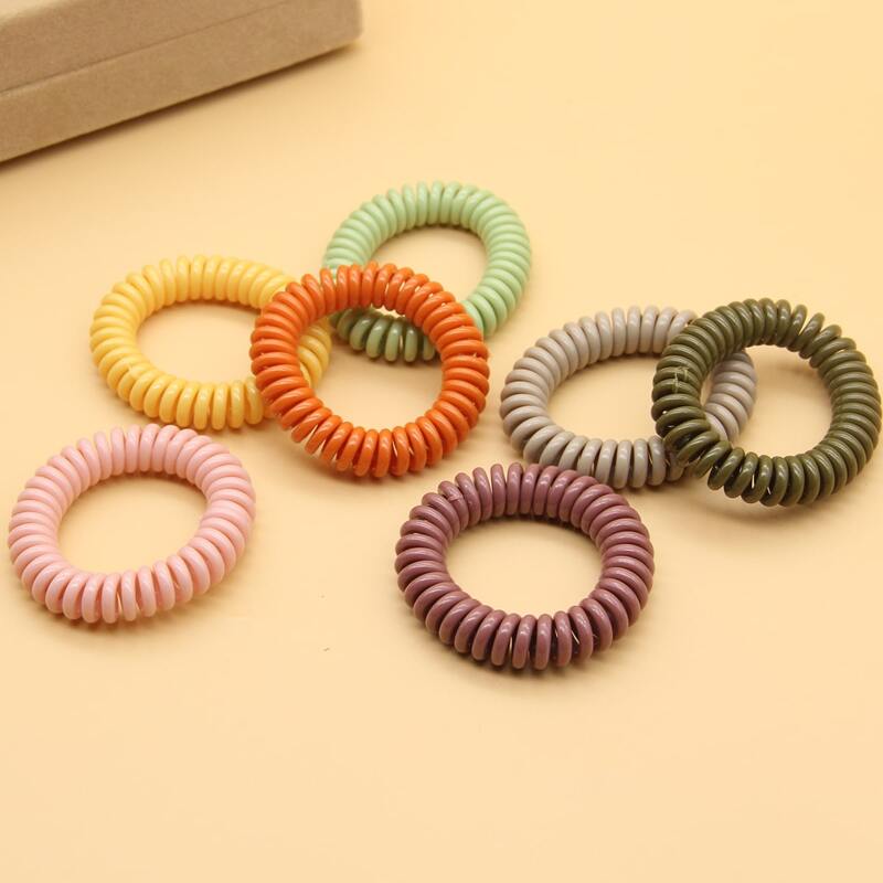 

7pcs Colorful Coil Hair Tie, Multicolor