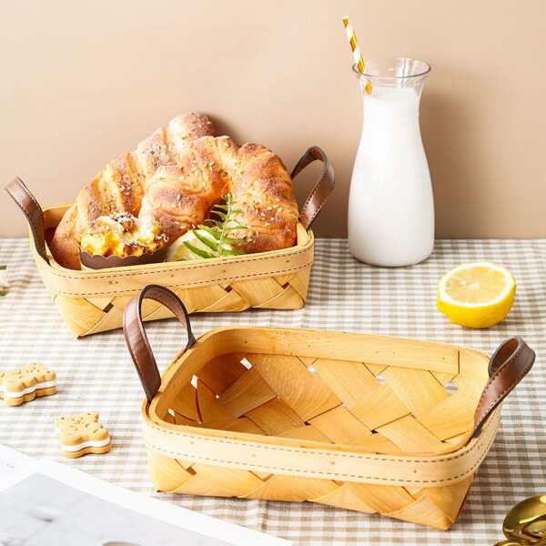 

1pc Woven Fruit Basket, Khaki