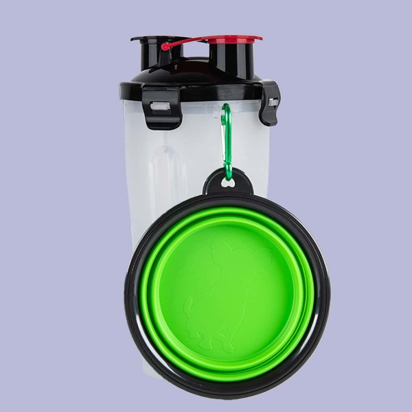 

1pc Dog Water Bottle & 1pc Collapsible Dog Bowl, White