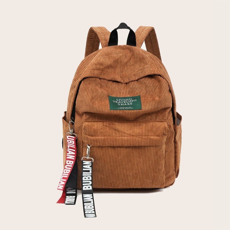 

Letter Corduroy Backpack, Burnt orange