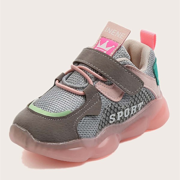 

Toddler Girls Colorblock Velcro Strap Chunky Sneakers, Pink