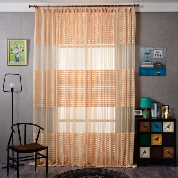 

Striped Pattern Single Panel Curtain, Apricot