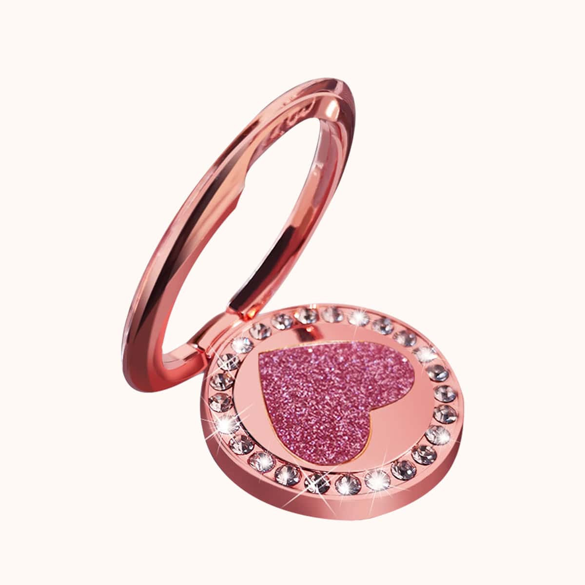 

Rhinestone Heart Design Phone Holder, Pink