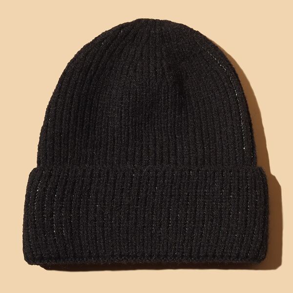 

Simple Knitted Beanie, Black