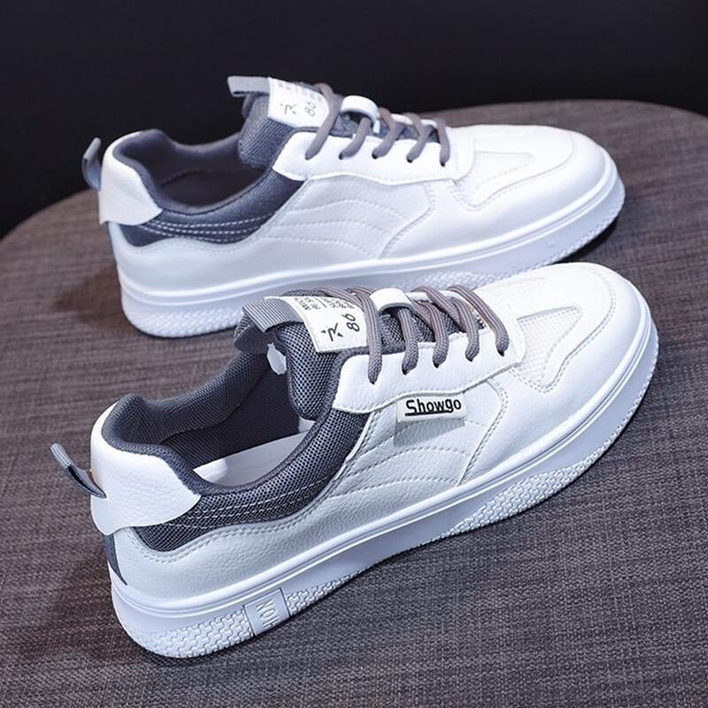 

Colorblock Lace-up Skate Shoes, White