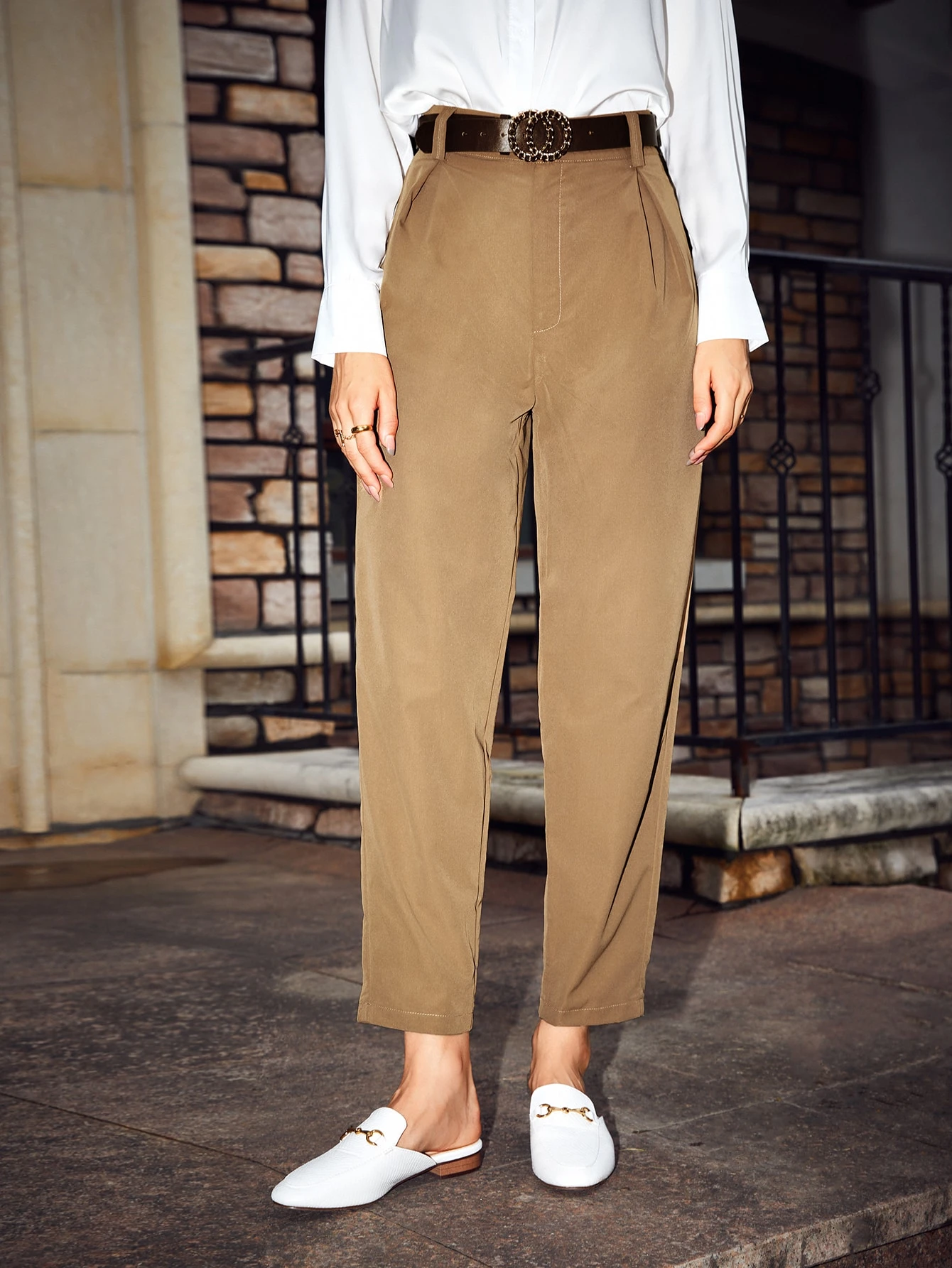 フラワーオブライフ Ameri Vintage Polish Tapered Pants - カジュアル
