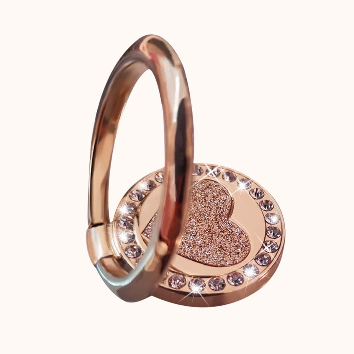 

Rhinestone Heart Design Phone Holder, Gold