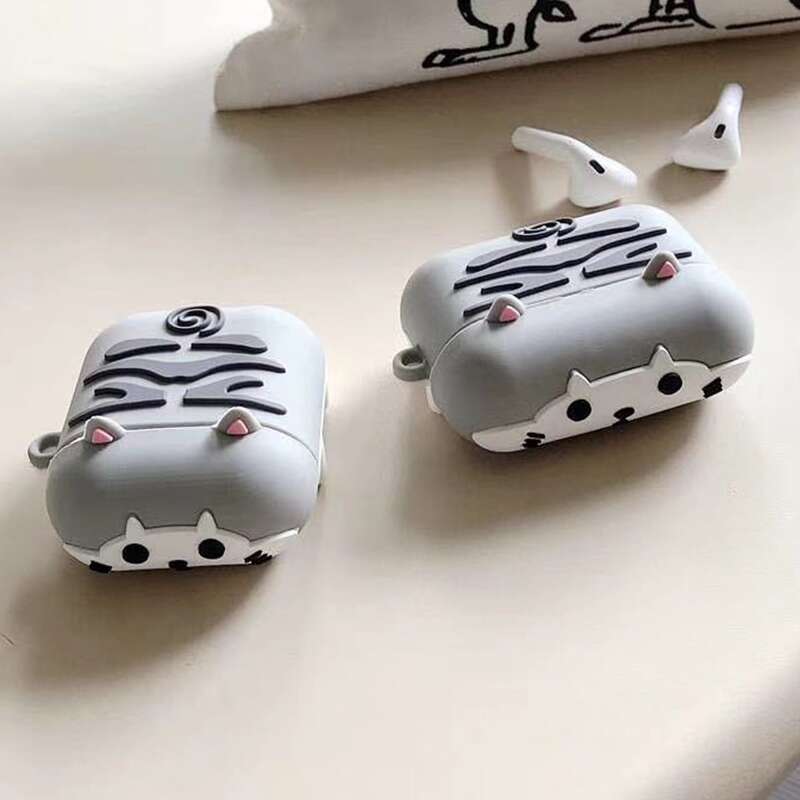 

Cat Shaped AirPods Case, Grey