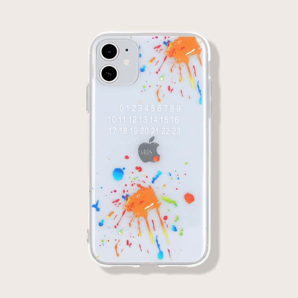 

Прозрачный чехол для iPhone с принтом, Многоцветный