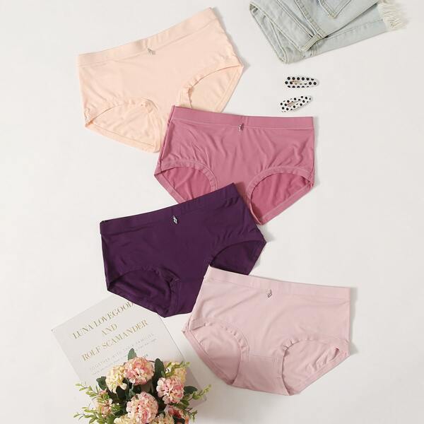 

4pack Solid Panty Set, Multicolor