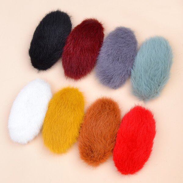 

8pcs Toddler Girls Fluffy Hair Clip, Multicolor