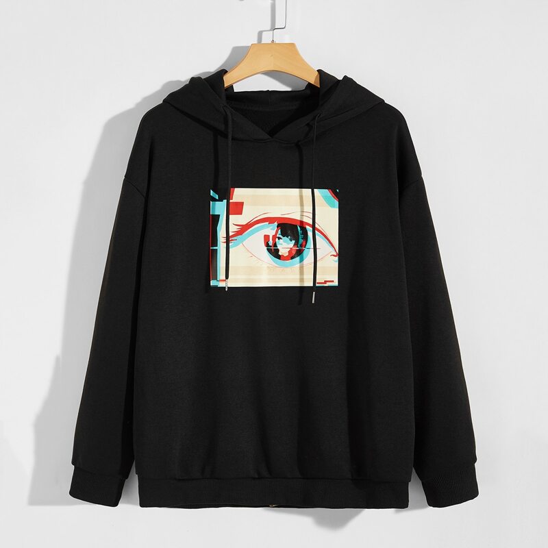

Guys Comics Graphic Hoodie, Black