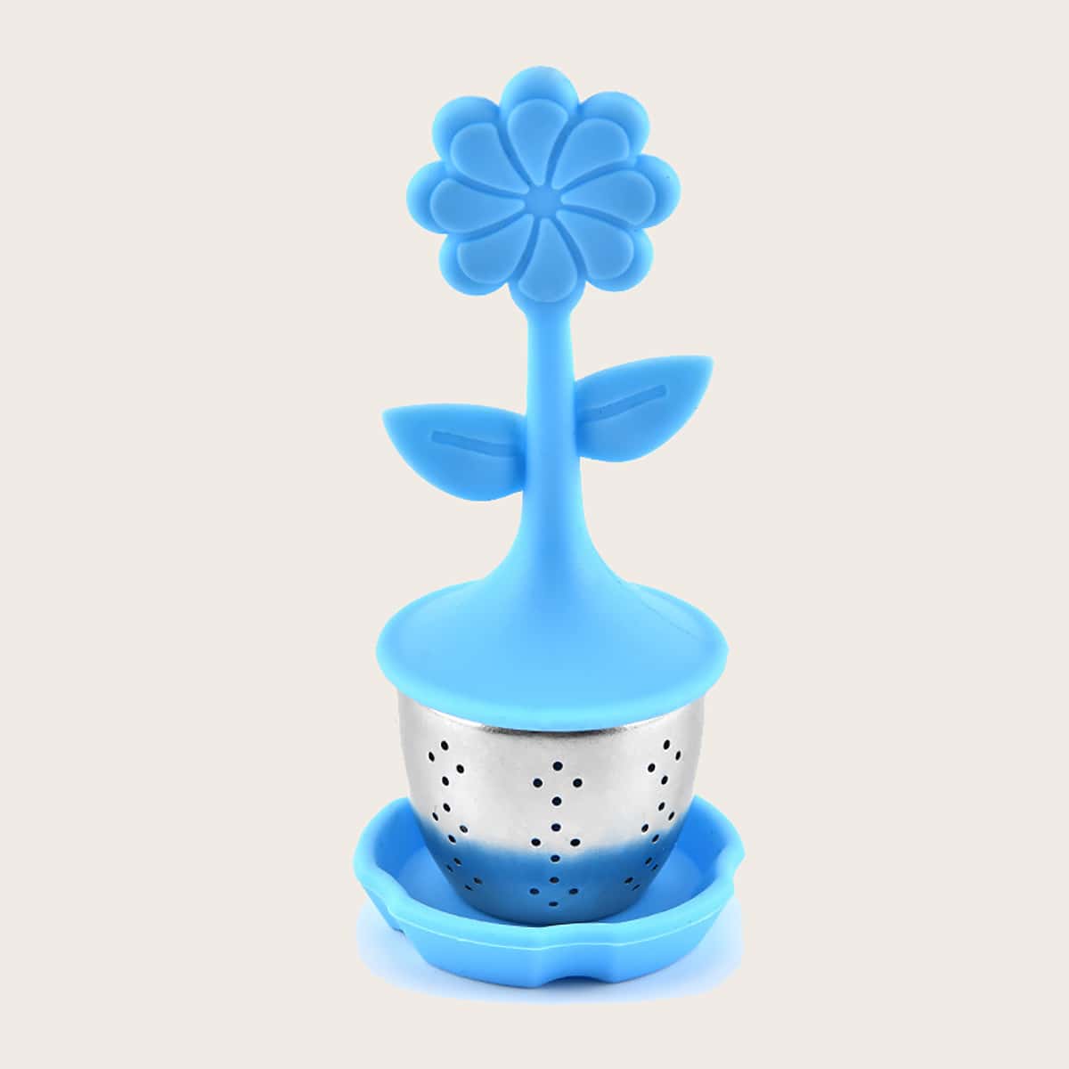 

1pc Flower Shaped Silicone Tea Filter, Blue
