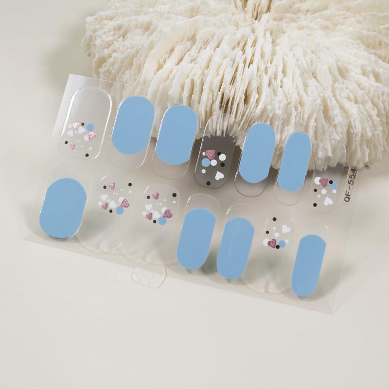 

1sheet Heart Pattern Nail Sticker, Multicolor