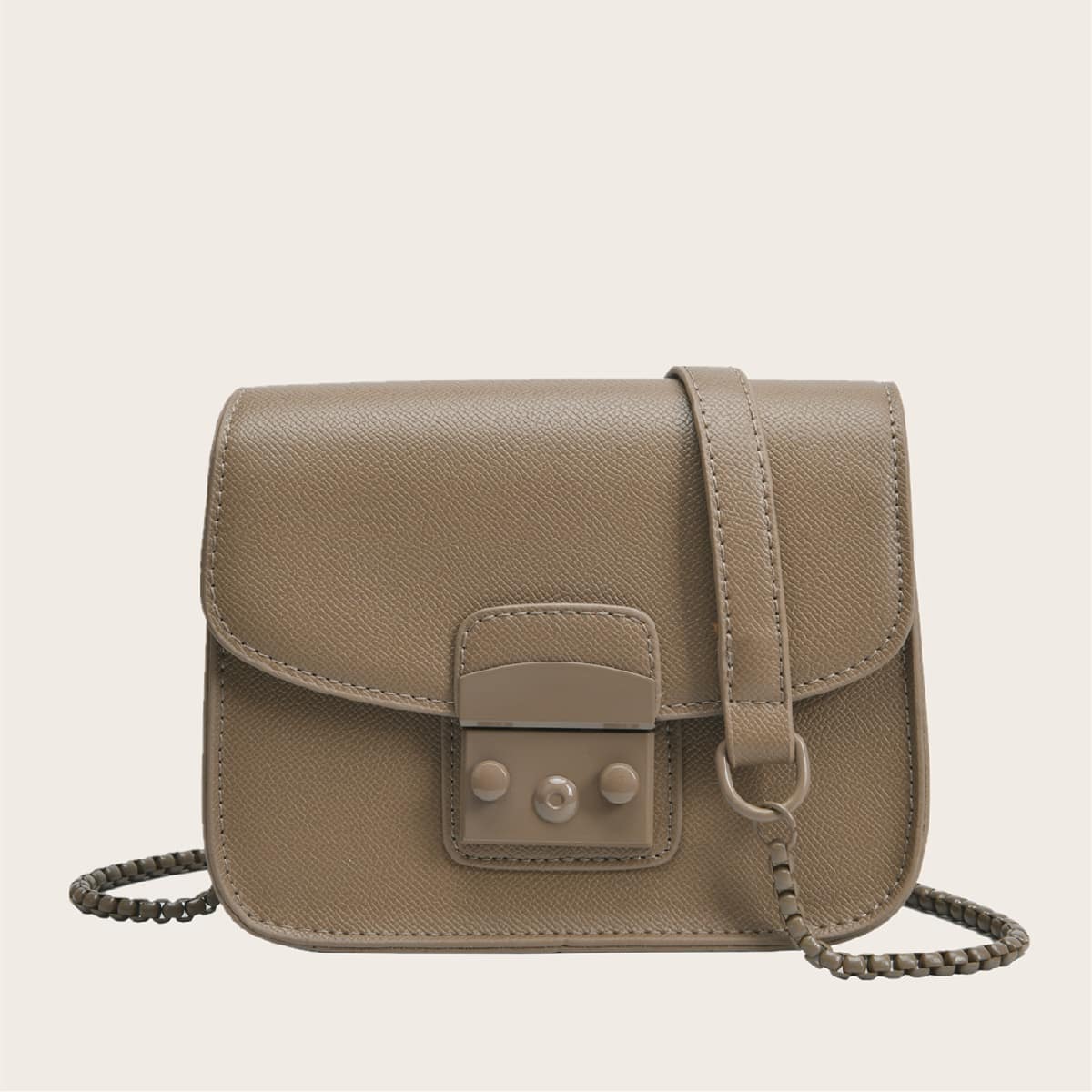 

Minimalist Flap Crossbody Bag, Khaki