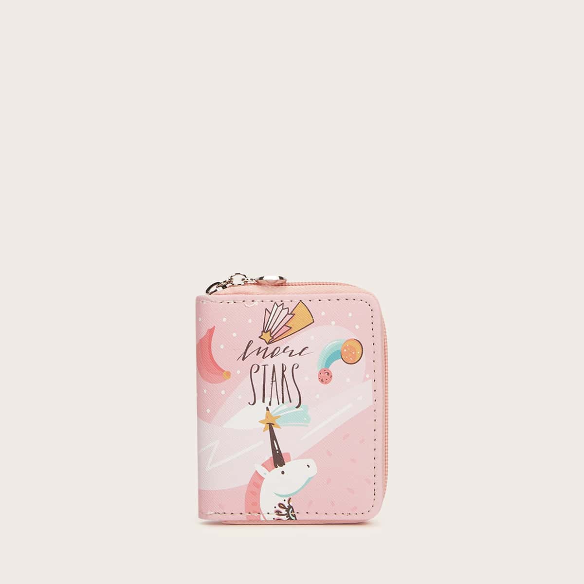 

Cartoon Graphic Purse, Pink