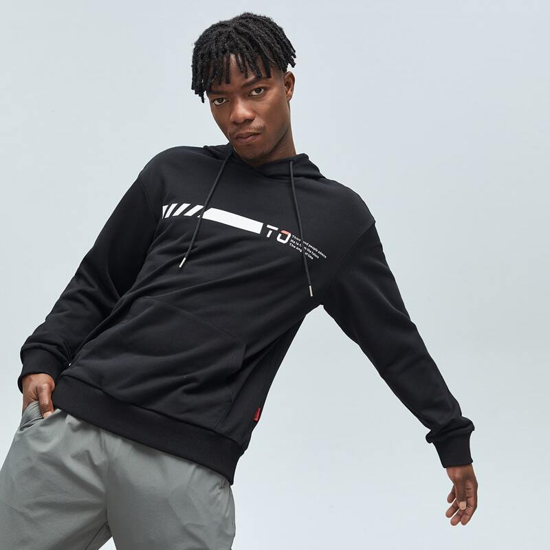 

Guys Slogan Graphic Sports Sweatshirt, Black