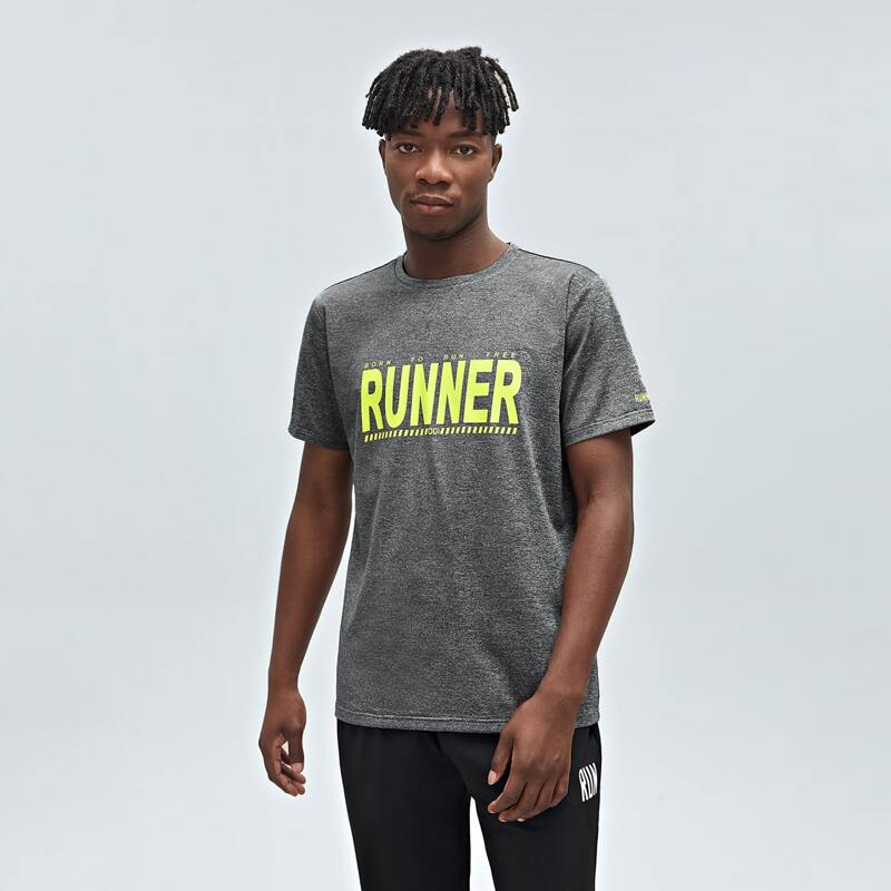 

Guys Slogan Graphic Sports Tee, Grey